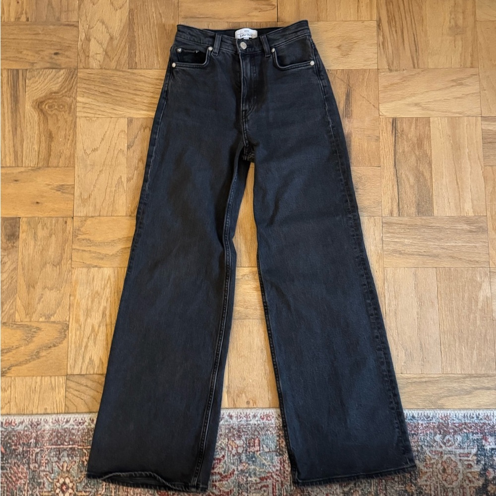 & Other Stories Black Flare Wide-Leg Jeans